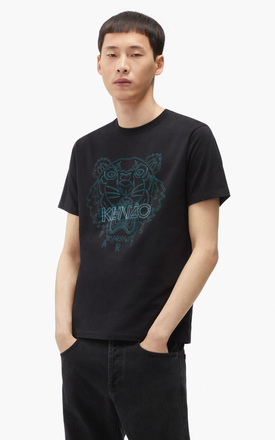 Kenzo Tiger μπλουζακια ανδρικα μαυρα | GR013755